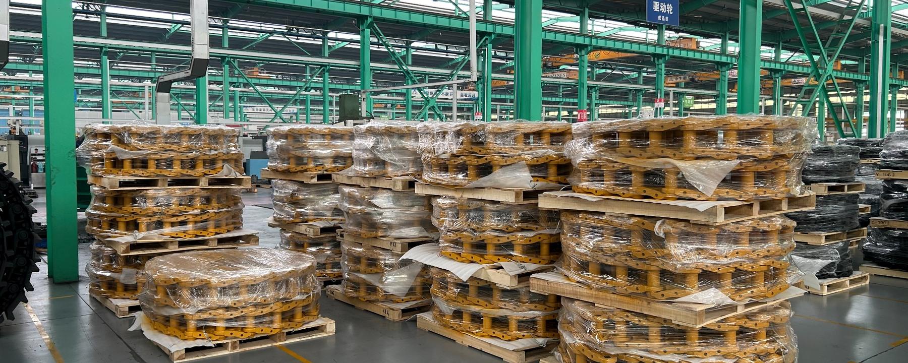 Organized undercarriage inventory in the factory